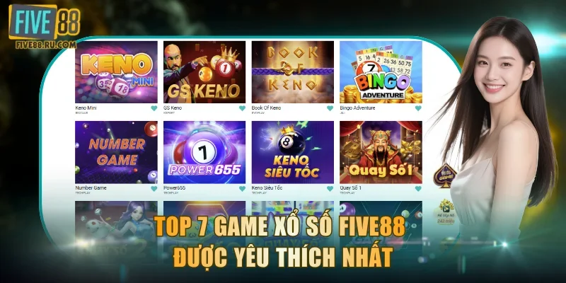 Top 7 game xổ số FIVE88 được yêu thích nhất